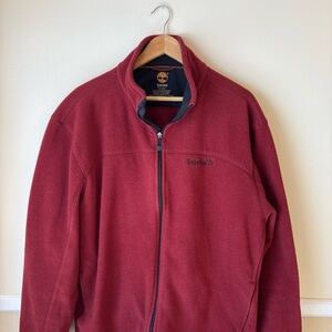 Timberland Men's Burgundy Zip-Up Sweater